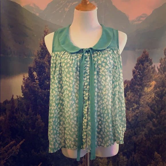 Peter Pan collar tie front blouse - Picture 4 of 5